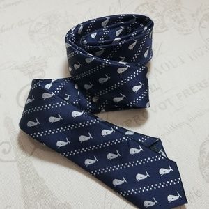 NWT Navy and silver whale tie men's tie, young adult tie